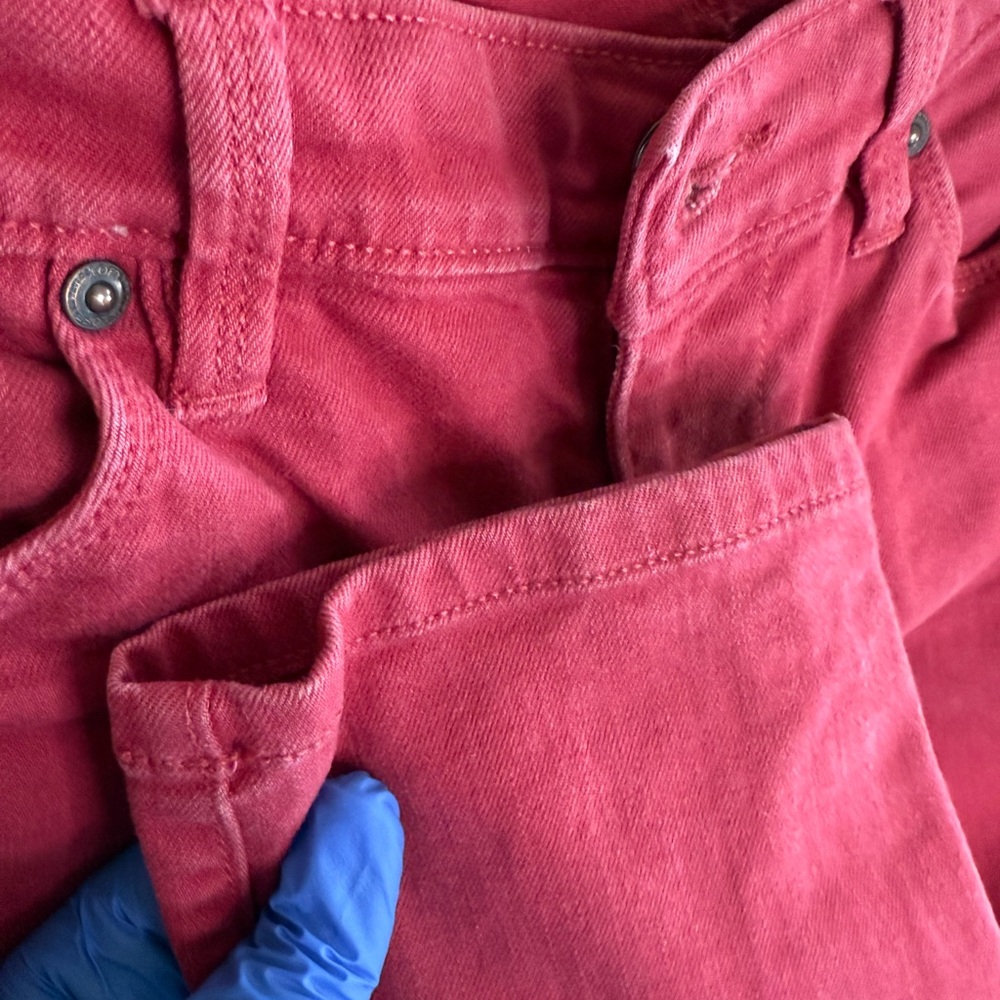 LOFT Ann Taylor Jeans Size 6 Pink Magenta Modern Skinny Mid Rise Ankle Crop - Picture 3 of 13